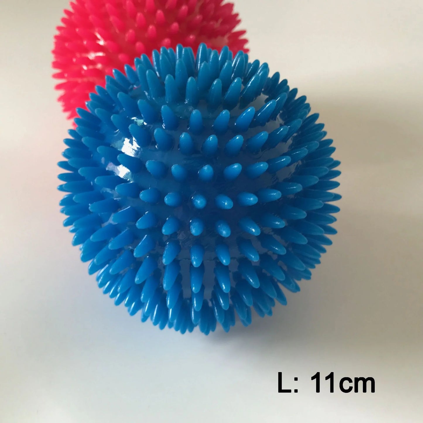 Dog Chew Toys, Fetch Spike Balls Squeaky Interactive Tooth Cleaning Teething Training Aggressive Chewer, Durable Rubber TPR for Small Medium Dog and Puppy (Large Size, Blue)